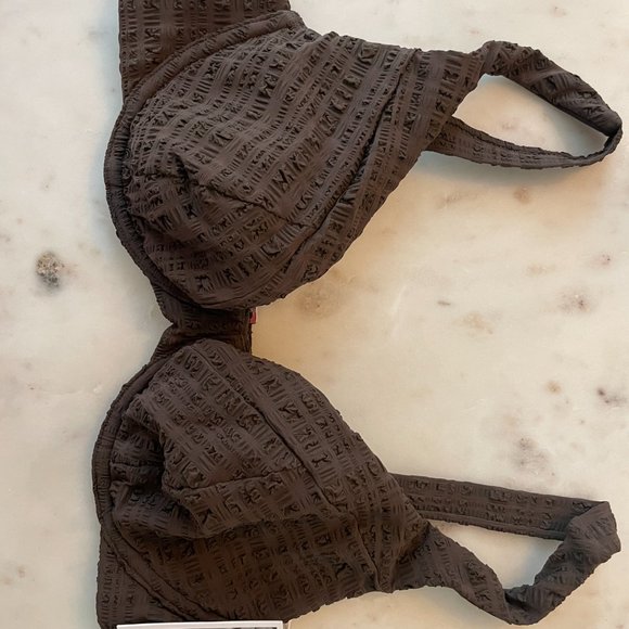 NWT | Form and Fold The Line Bra-Sized Bikini Top | 32DD | Espresso Brown - Picture 4 of 7